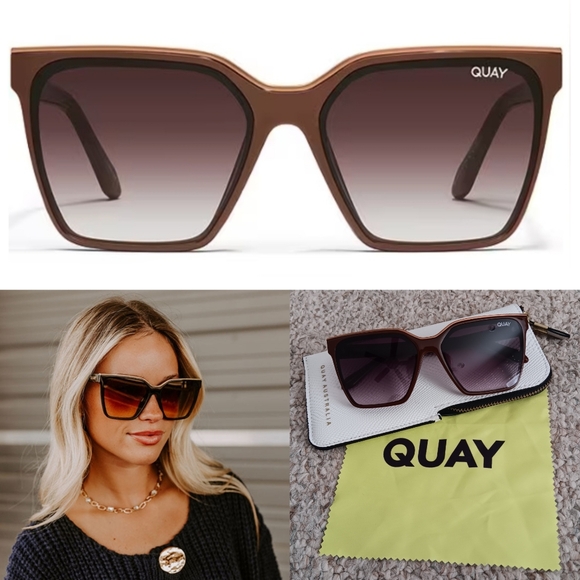 Quay Australia Accessories - Quay "Level Up" Brown Square Sunglasses